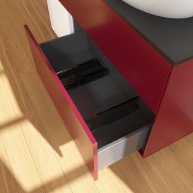 Тумба под раковину Villeroy & Boch Finion 120х50,1 см с подсветкой МДФ пион матовый лак/стекло черное матовое FA42MTHB