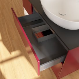 Тумба под раковину Villeroy & Boch Finion 120х50,1 см с подсветкой МДФ пион матовый лак/стекло черное матовое FA42MTHB