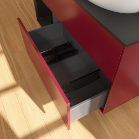 Тумба под раковину Villeroy & Boch Finion 120х50,1 см с подсветкой МДФ пион матовый лак/стекло черное матовое FA42PDHB