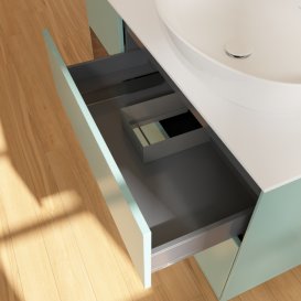 Тумба под раковину Villeroy & Boch Finion 120х50,1 см с подсветкой МДФ оливковый матовый лак/стекло белое матовое FA41GNGM