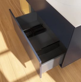 Тумба под раковину Villeroy & Boch Finion 120х50,1 см с подсветкой МДФ темно-синий матовый лак/стекло белое матовое FA41HFHG