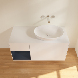 Тумба під раковину Villeroy & Boch Finion 120х50,1 см із підсвічуванням МДФ білий матовий лак/скло біле матове FA41HGMT