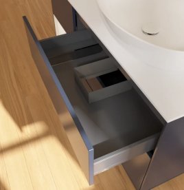 Тумба под раковину Villeroy & Boch Finion 120х50,1 см с подсветкой МДФ темно-синий матовый лак/стекло белое матовое FA41MTHG