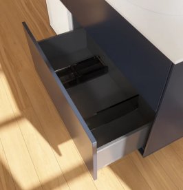 Тумба под раковину Villeroy & Boch Finion 120х50,1 см с подсветкой МДФ темно-синий матовый лак/стекло белое матовое FA41MTHG