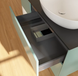 Тумба під раковину Villeroy & Boch Finion 120х50,1 см із підсвічуванням МДФ оливковий матовий лак/скло чорне матове FA42GFGM