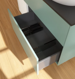 Тумба під раковину Villeroy & Boch Finion 120х50,1 см із підсвічуванням МДФ оливковий матовий лак/скло чорне матове FA42GFGM