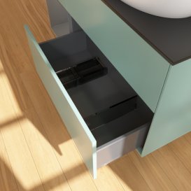 Тумба под раковину Villeroy & Boch Finion 120х50,1 см с подсветкой МДФ оливковый матовый лак/стекло черное матовое FA42GKGM