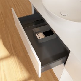 Тумба под раковину Villeroy & Boch Finion 120х50,1 см с подсветкой МДФ глянцевый белый лак/стекло белое матовое FA51GFGF