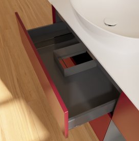 Тумба під раковину Villeroy & Boch Finion 120х50,1 см з підсвічуванням МДФ півонія матовий лак/скло біле матове FA51GKHB