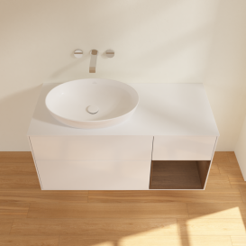 Тумба под раковину Villeroy & Boch Finion 120х50,1 см с подсветкой МДФ глянцевый белый лак/стекло белое матовое FA51GNGF