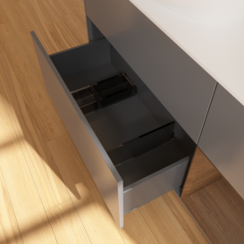 Тумба під раковину Villeroy & Boch Finion 120х50,1 см з підсвічуванням антрацит матовий лак/скло біле матове FA51GNGK