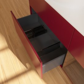 Тумба під раковину Villeroy & Boch Finion 120х50,1 см з підсвічуванням МДФ півонія матовий лак/скло біле матове FA51GNHB