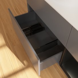 Тумба під раковину Villeroy & Boch Finion 120х50,1 см з підсвічуванням антрацит матовий лак/скло біле матове FA51PDGK