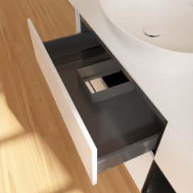 Тумба під раковину Villeroy & Boch Finion 120х50,1 см із підсвічуванням МДФ білий матовий лак/скло біле матове FA51PDMT