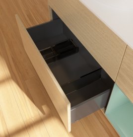 Тумба под раковину Villeroy & Boch Finion 120х50,1 см с подсветкой МДФ шпон дуба/стекло белое матовое FA51GMPC