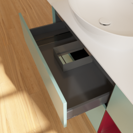 Тумба під раковину Villeroy & Boch Finion 120х50,1 см із підсвічуванням МДФ оливковий матовий лак/скло біле матове FA51HBGM