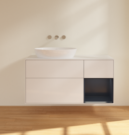 Тумба под раковину Villeroy & Boch Finion 120х50,1 см с подсветкой МДФ глянцевый белый лак/стекло белое матовое FA51HGGF