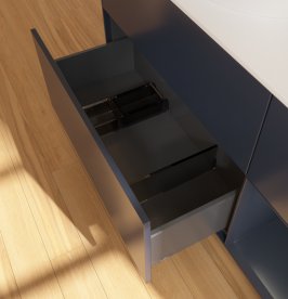 Тумба під раковину Villeroy & Boch Finion 120х50,1 см із підсвічуванням МДФ темно-синій матовий лак/скло біле матове FA51HGHG