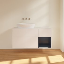 Тумба под раковину Villeroy & Boch Finion 120х50,1 см с подсветкой МДФ белый матовый лак/стекло белое матовое FA51HGMT