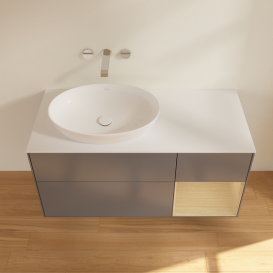 Тумба под раковину Villeroy & Boch Finion 120х50,1 см с подсветкой МДФ антрацит матовый лак/стекло белое матовое FA51PCGK