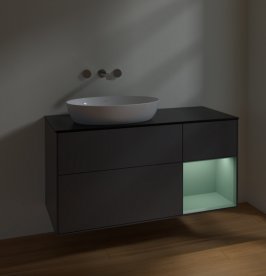 Тумба под раковину Villeroy & Boch Finion 120х50,1 см с подсветкой МДФ антрацит матовый лак/стекло черное матовое FA52GMGK