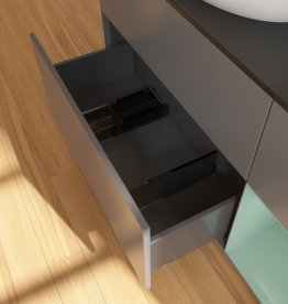 Тумба под раковину Villeroy & Boch Finion 120х50,1 см с подсветкой МДФ антрацит матовый лак/стекло черное матовое FA52GMGK