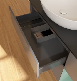 Тумба под раковину Villeroy & Boch Finion 120х50,1 см с подсветкой МДФ антрацит матовый лак/стекло черное матовое FA52GMGK