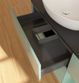 Тумба под раковину Villeroy & Boch Finion 120х50,1 см с подсветкой МДФ оливковый матовый лак/стекло черное матовое FA52GMGM