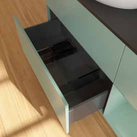 Тумба под раковину Villeroy & Boch Finion 120х50,1 см с подсветкой МДФ оливковый матовый лак/стекло черное матовое FA52GMGM