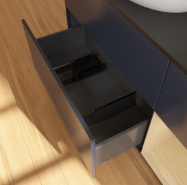 Тумба під раковину Villeroy & Boch Finion 120х50,1 см із підсвічуванням МДФ темно-синій матовий лак/скло чорне матове FA52PCHG