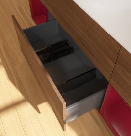 Тумба под раковину Villeroy & Boch Finion 160х50,1 см с подсветкой МДФ шпон грецкого ореха/стекло белое матовое FD01HBGN