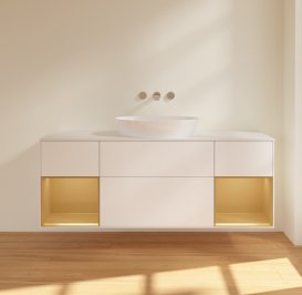 Тумба под раковину Villeroy & Boch Finion 160х50,1 см с подсветкой МДФ белый матовый лак/стекло белое матовое FD01HFMT