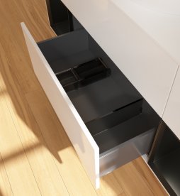 Тумба под раковину Villeroy & Boch Finion 160х50,1 см с подсветкой МДФ глянцевый белый лак/стекло белое матовое FD01PDGF