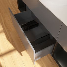 Тумба под раковину Villeroy & Boch Finion 160х50,1 см с подсветкой МДФ антрацит матовый лак/стекло белое матовое FD01PDGK