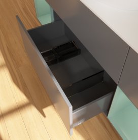 Тумба под раковину Villeroy & Boch Finion 160х50,1 см с подсветкой МДФ антрацит матовый лак/стекло белое матовое FD01GMGK