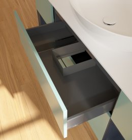 Тумба под раковину Villeroy & Boch Finion 160х50,1 см с подсветкой МДФ оливковый матовый лак/стекло белое матовое FD01HGGM