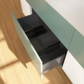 Тумба под раковину Villeroy & Boch Finion 160х50,1 см с подсветкой МДФ оливковый матовый лак/стекло белое матовое FD01MTGM