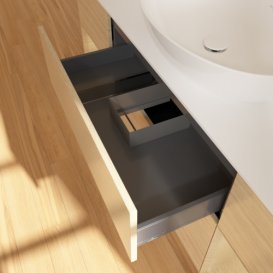 Тумба під раковину Villeroy & Boch Finion 160х50,1 см із підсвічуванням МДФ шпон дуба/скло біле матове FD01PCPC