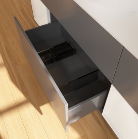 Тумба під раковину Villeroy & Boch Finion 160х50,1 см із підсвічуванням МДФ антрацит матовий лак/скло біле матове GD01GFGK