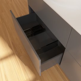 Тумба под раковину Villeroy & Boch Finion 160х50,1 см МДФ антрацит матовый лак/стекло белое матовое F96100GK