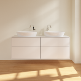 Тумба под раковину Villeroy & Boch Finion 160х50,1 см МДФ белый матовый лак/стекло белое матовое F96100MT