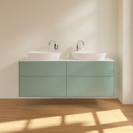 Тумба под раковину Villeroy & Boch Finion 160х50,1 см МДФ оливковый матовый лак/стекло белое матовое F96100GM