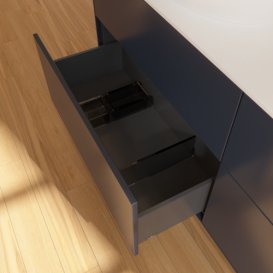 Тумба под раковину Villeroy & Boch Finion 160х50,1 см МДФ темно-синий матовый лак/стекло белое матовое F96100HG