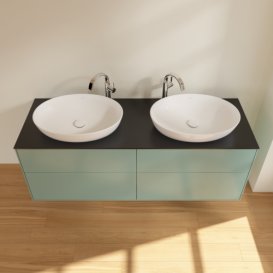 Тумба под раковину Villeroy & Boch Finion 160х50,1 см МДФ оливковый матовый лак/стекло черное матовое F96200GM