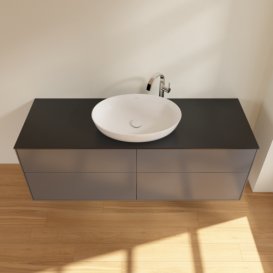 Тумба под раковину Villeroy & Boch Finion 160х50,1 см МДФ антрацит матовый лак/стекло черное матовое F97200GK