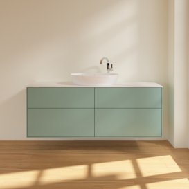 Тумба под раковину Villeroy & Boch Finion 160х50,1 см МДФ оливковый матовый лак/стекло белое матовое F97100GM