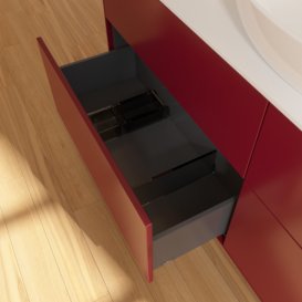 Тумба под раковину Villeroy & Boch Finion 160х50,1 см с подсветкой МДФ пион матовый лак/стекло белое матовое G97100HB