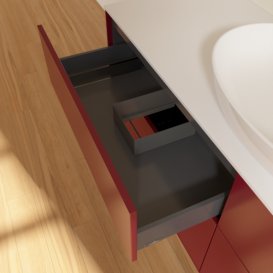 Тумба под раковину Villeroy & Boch Finion 160х50,1 см с подсветкой МДФ пион матовый лак/стекло белое матовое G97100HB