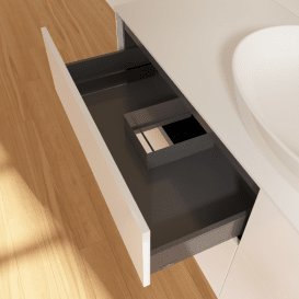 Тумба під раковину Villeroy & Boch Finion 160х50,1 см із підсвічуванням МДФ білий матовий лак/скло біле матове G97100MT