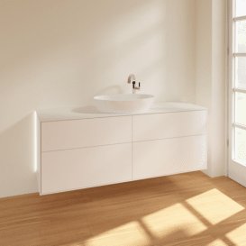 Тумба під раковину Villeroy & Boch Finion 160х50,1 см із підсвічуванням МДФ білий матовий лак/скло біле матове G97100MT